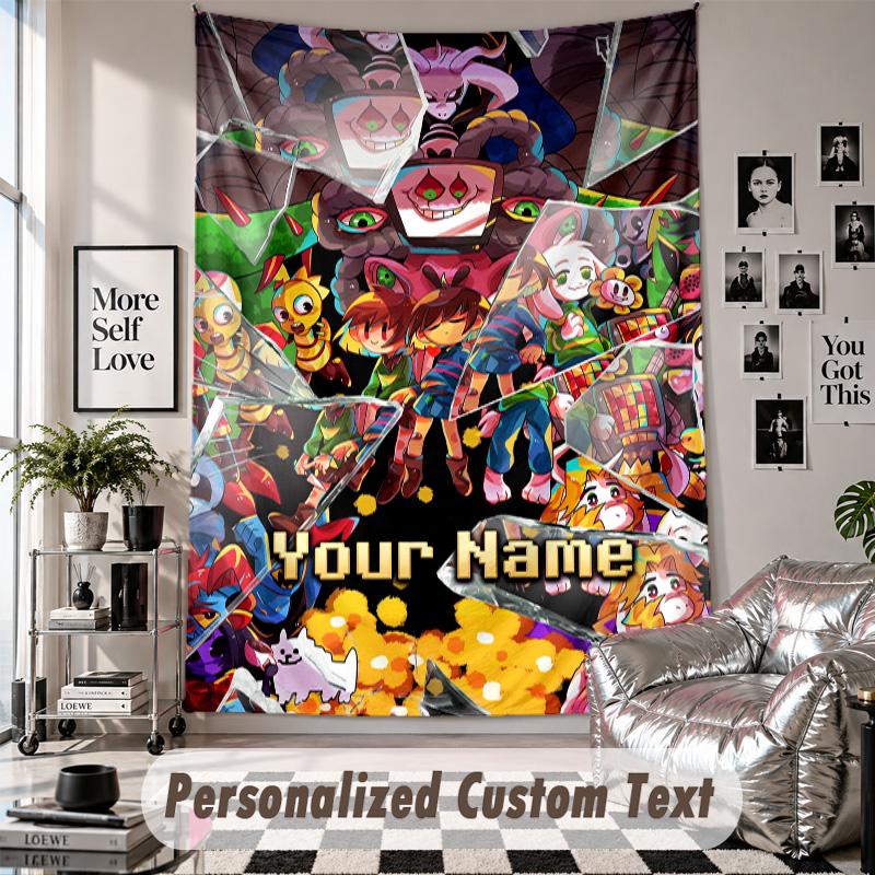 Custom Tapestry Wall Hanging, Undertale Personalized Name Text Home Wall Decor