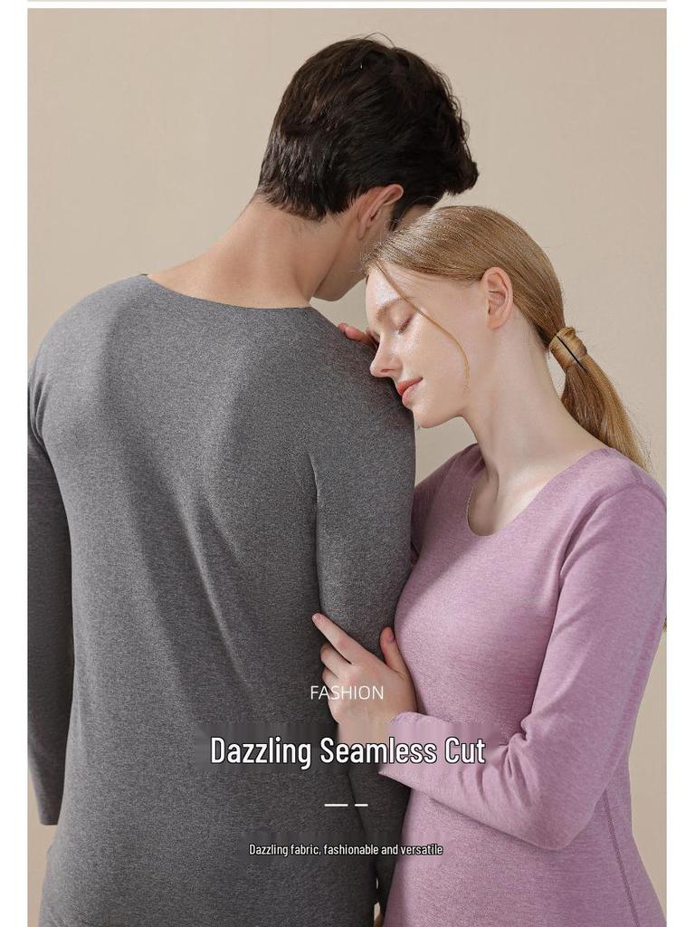2025 New Autumn/Winter Wool Silk Warm Underwear Set for Couples - Women's and Men's Base Layer Pants