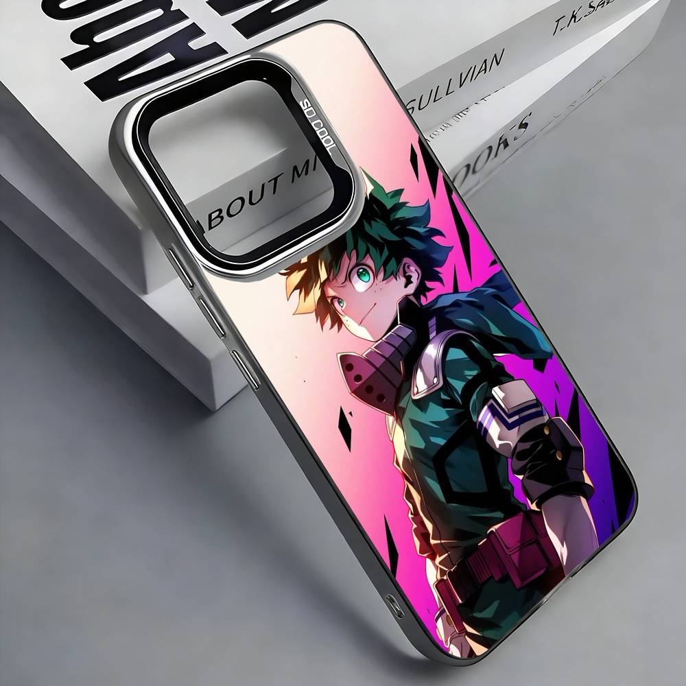 I-Izuku M-Midoriya M-MHA Colorful Silver Back Phone Case For IPhone 17 16 15 14 13 12 11 Plus Pro Max Plus