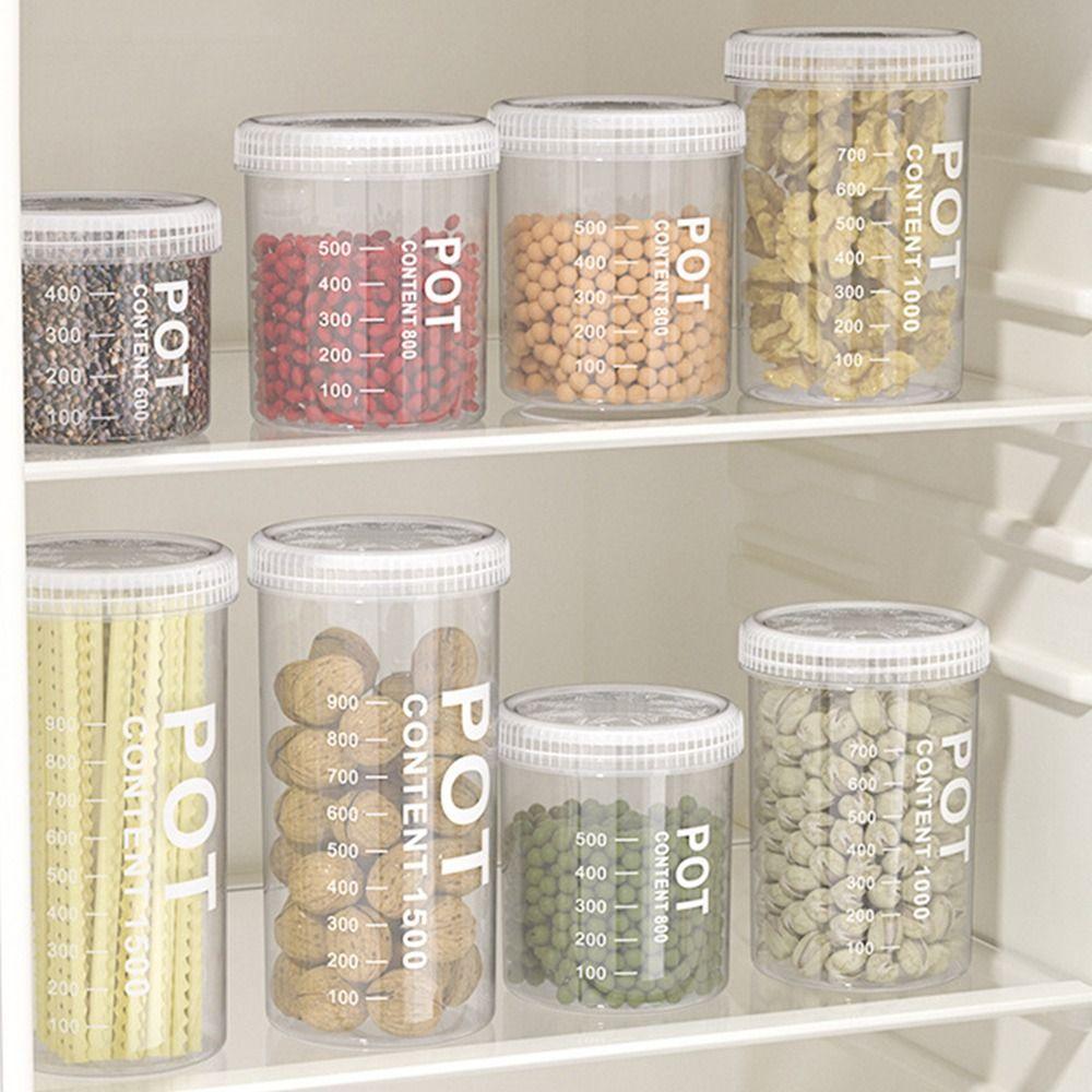 Transparent Refrigerator Storage Tank Sealed Grain Fresh Preservation Box Cereal Jars for Kitchen