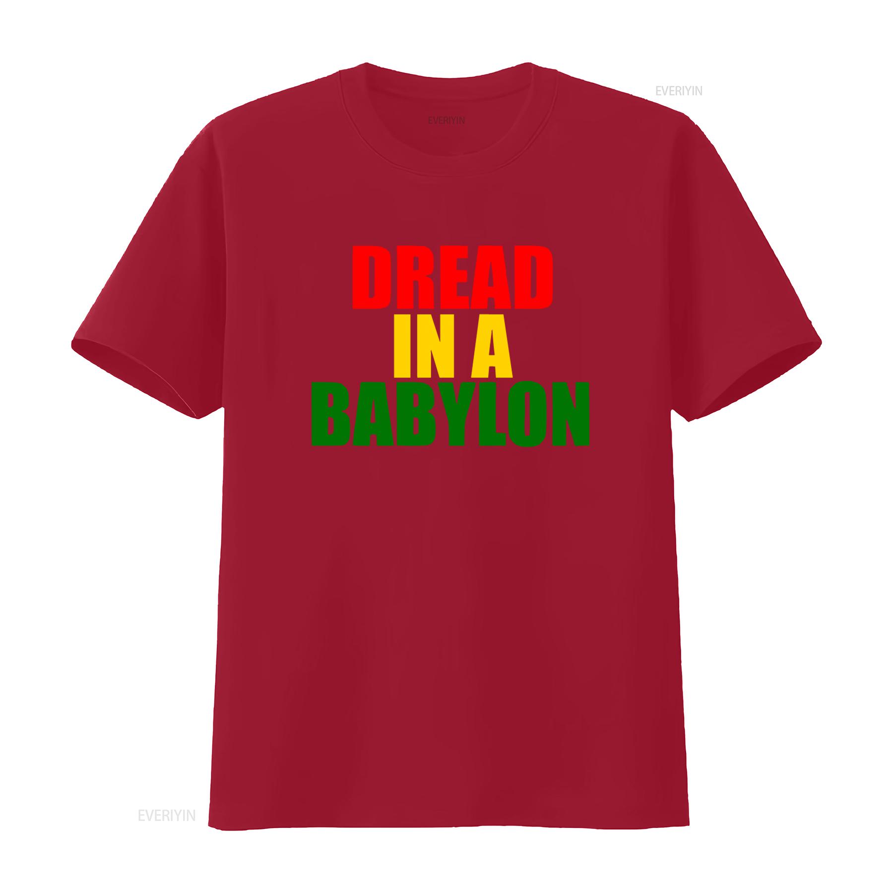 

DREAD IN A BABYLON T SHIRT All Sizes Colors Reggae Dub U Jah Rasta Design vintage Washed fashion streetwear Breathable S