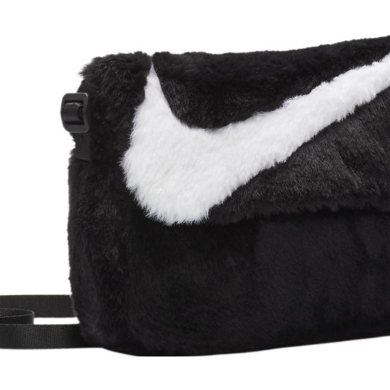 Nike Sportswear Futura 365 Faux Fur Crossbody Bag 1L Black/Black/White Casual FB3048-010