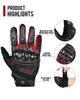 Motorcycle Gloves, For Spring and Summer, Breathable, Carbon Fiber, Leather, Mesh Gloves, For Motorcycles,