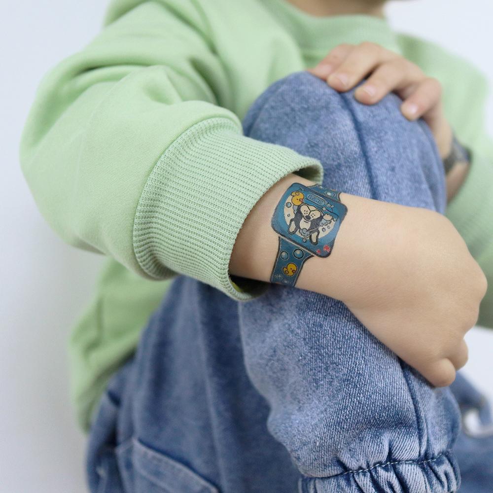 1 Sheets Waterproof But Easy Remove Kids Watch Tattoos