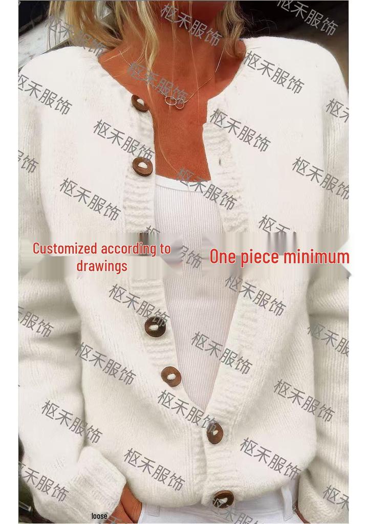 Women's Faux Wool Sweater: Winter 2025 Ancient Tribe Totem Print with Buttons