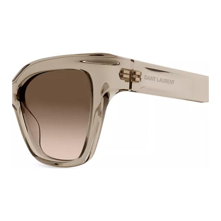 Saint Laurent Solid Lens Butterfly Sunglasses Men Sunglasses Light-Khaki SL641005