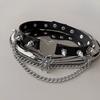 Fashion Black PU Leather Choker Necklace Women's Punk Gothic Spike Rivet Necklace Pendant Collar Jewelry