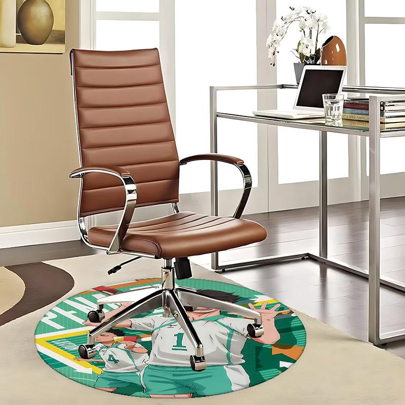 

1pc Anime Cartoon Design Ejection Round Carpet for Office Chair Mat, Non-Slip Rug Suitable for Home Decor, Living Room, Bedroom, Game Room, Dormitor 80cm by 80cm
