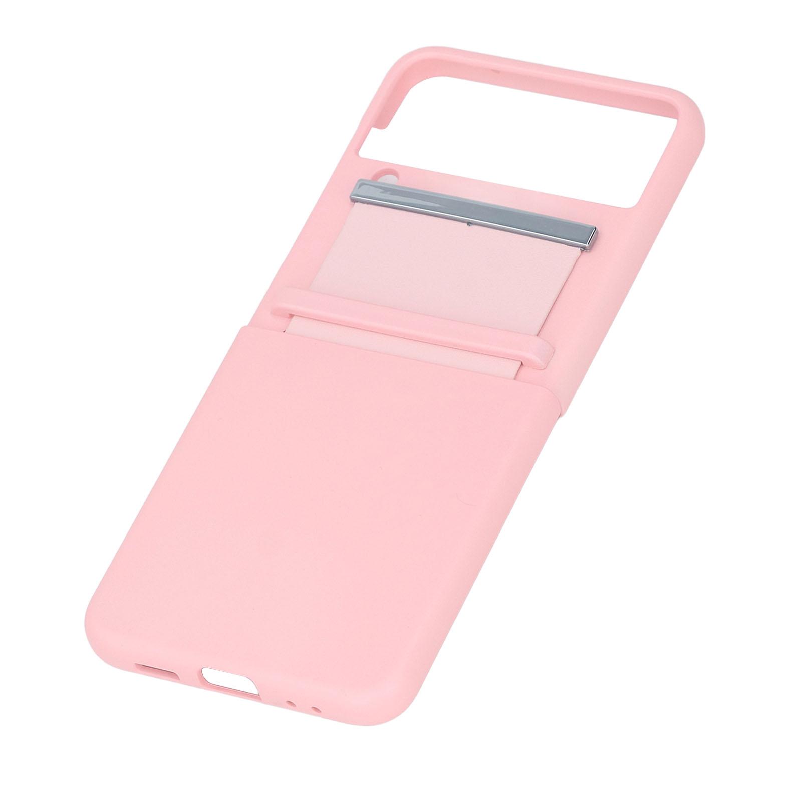

Phone Case Shockproof Anti Scratch Foldable Protective Phone Case Cover with Pull Strap Pink for Galaxy Z Flip 4 розовый