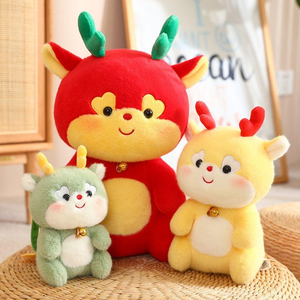 

Plush Lucky Mascot Stuffed Animal Toy Zodiac Dragon Chinese Zodiac Dragon Toy Kid Girl Boy 38cm червоний