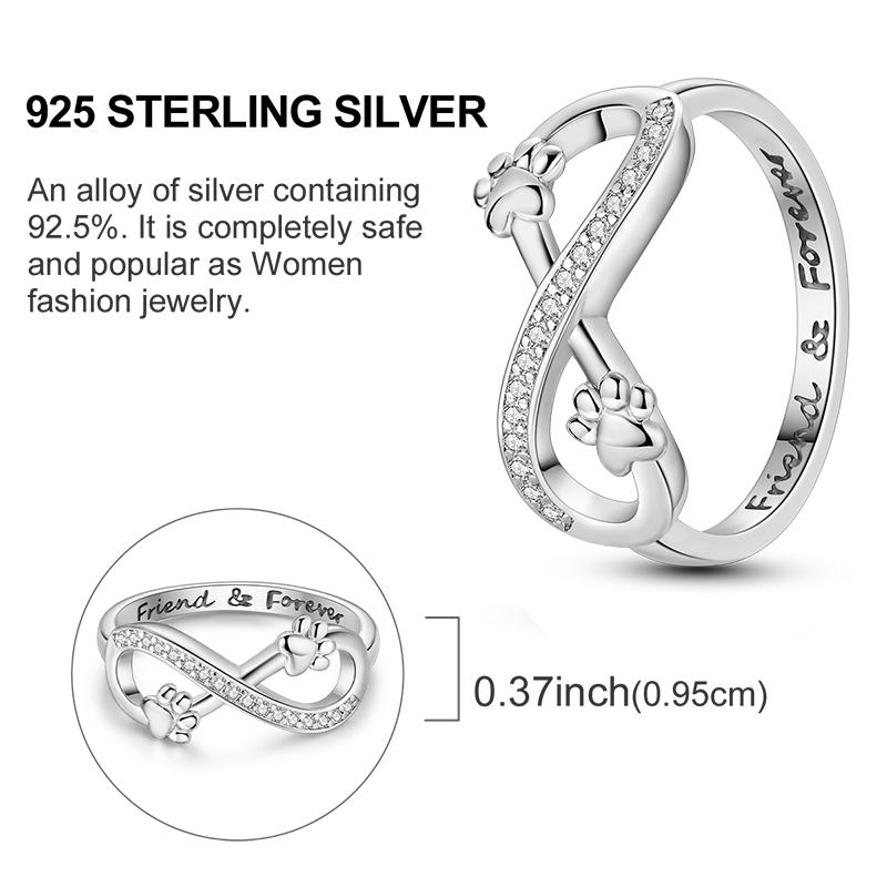 Silver Plated Sparkling Love Rings Zircon Winding Line Geometric Rings For Women Engagement Jewelry Anniversary Gift