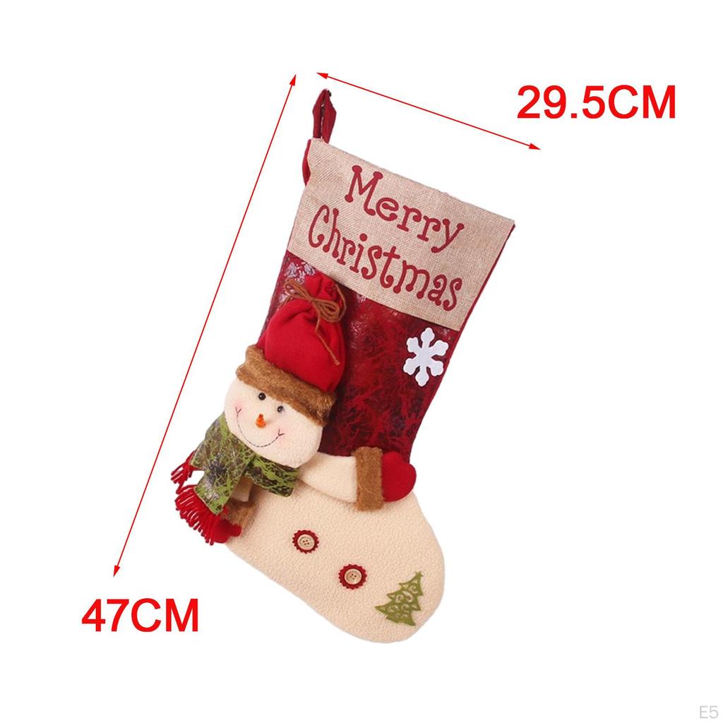 3D Socks Gift Bags Christmas Stockings Tree Hanging Decoration for Restaurant