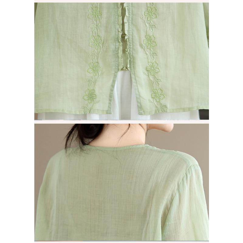 DIMANAF 2026 Summer New Plus Size Women Blouse Shirt Elegant Embroidery Floral Lady Tops T-Shirt Cotton Fashion Clothing