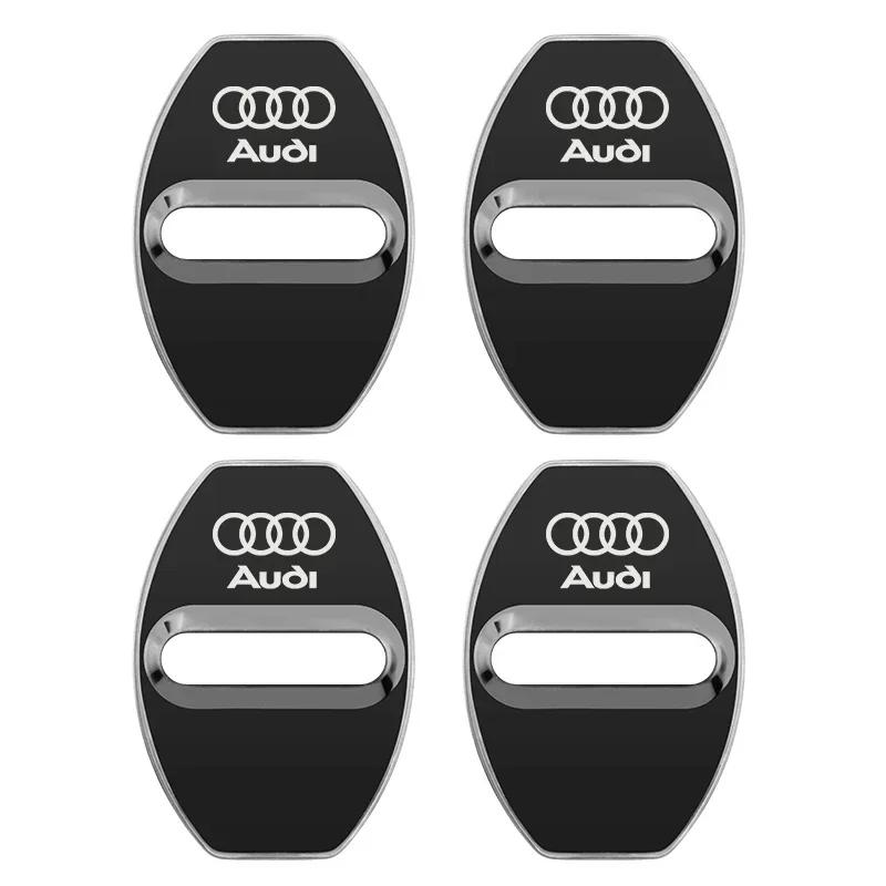 2026 4Pcs Car Door Lock Decoration Protection Cover Emblem Case for 4YGYE A4 A3 A5 A6 A1 A7 A8 Q2 Q3 Q5 Q7 Q8  Accessories Car Styling