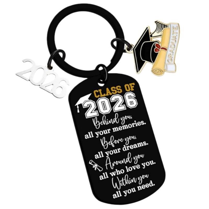 Stainless Steel Graduation Cap Keychain Bag Decoration For 2026 Commencement Academic Keepsake Graduation Gift