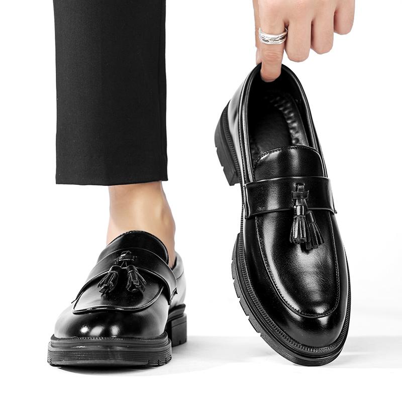 Fashion Tassel Men's Business Leather Shoes Loafers Comfortable Flats Casual Shoes Men Breathable Slip-On Soft Leather Driving Moccasins