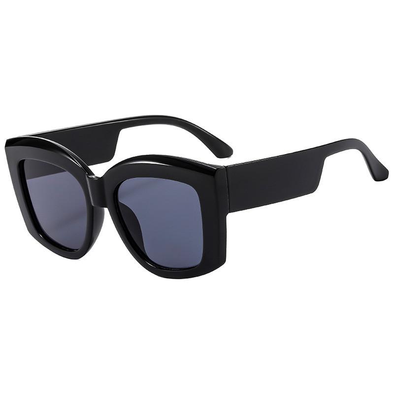 New Summer 2024 Large Frame Square Sunglasses With Uv Protection For Trendy Women BlackFrameGrayLens