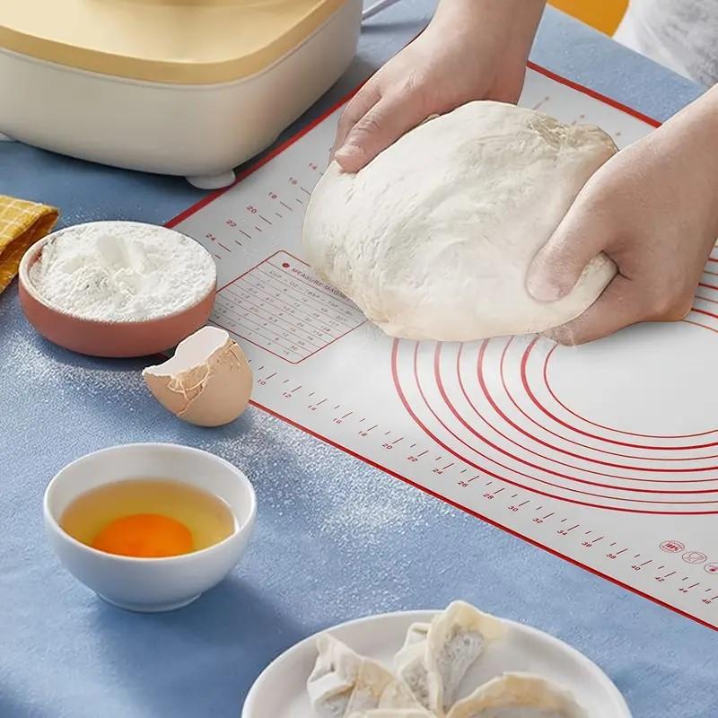 Silicone Baking Mat with Measurement Counter Dough Mat Pizza Cake Dough Maker Kitchen Cooking Grill Non-Stick Gadgets Bakeware