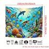 2D Ocean Animals Backdrop Underwater World Dolphin Turtle Fish Kids Birthday Party Banner