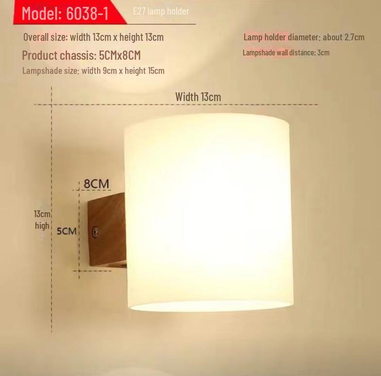 

Настенный светильник из скандинавского дерева и стекла для гостиной, спальни или балкона Without light source