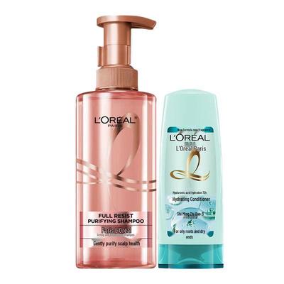 L'Oréal Paris Elvive Stärkendes & Glättendes Shampoo & Hyaluronsäure Spülung Set