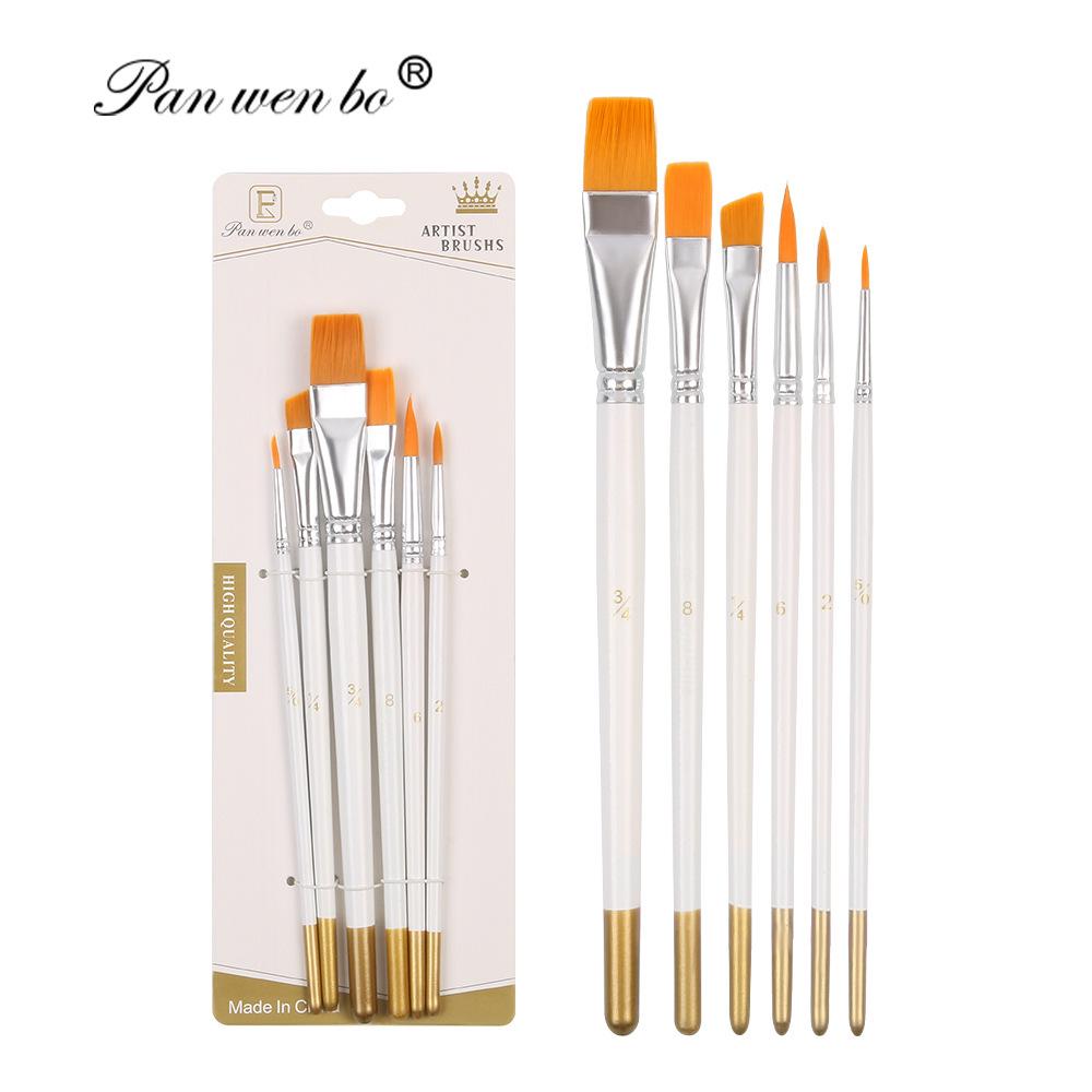 Set di 6 pennelli per pittura in nylon cross-border con gesso ad acqua e materiali artistici fai da te