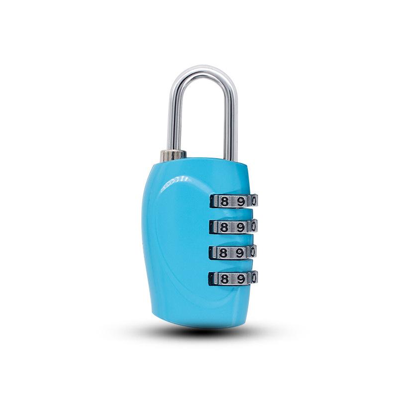 Popular 4-Digit Password Padlock 6-Color Gym Locker Anti-Theft Combination Lock Luggage Travel Safety Lock Zinc Alloy Hardware