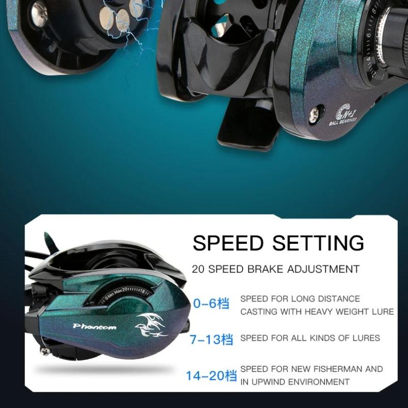 Newly Light Game Bait Casting Fishing Reel Magnetic Brake System 7.1:1 Small Body Fishing Reel 5+1 BB 4kg Max Drag Waterproof and Corrosion Resistant