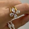 3pcs/Set Elegant 18K Gold Color Adjustable Size Threaded Ring Accessory Stylish Finger Accessories for Fashionistas
