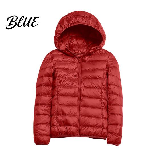 Polyester Lining Coat Pockets Zip-up with Hood Down Jacket Women Winter And Zipper Padded Warm