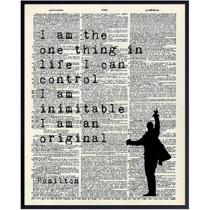 Hamilton Musical Motivational Merchandise - Hamilton Gifts - 8x10 Lyrics Wall Decor Poster Set - Lin Manuel Miranda pirational Quotes Wall Art -