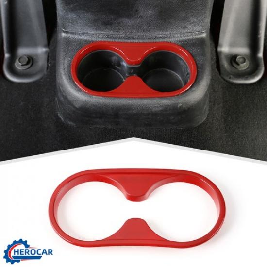 Red Car Cup Holder Frame Trim Cover Bezel For Jeep Wrangler JK 11-17 Accessories