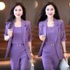 Damen Casual Business Anzug Große Größe Jacke + Hose Zweiteiliges Set