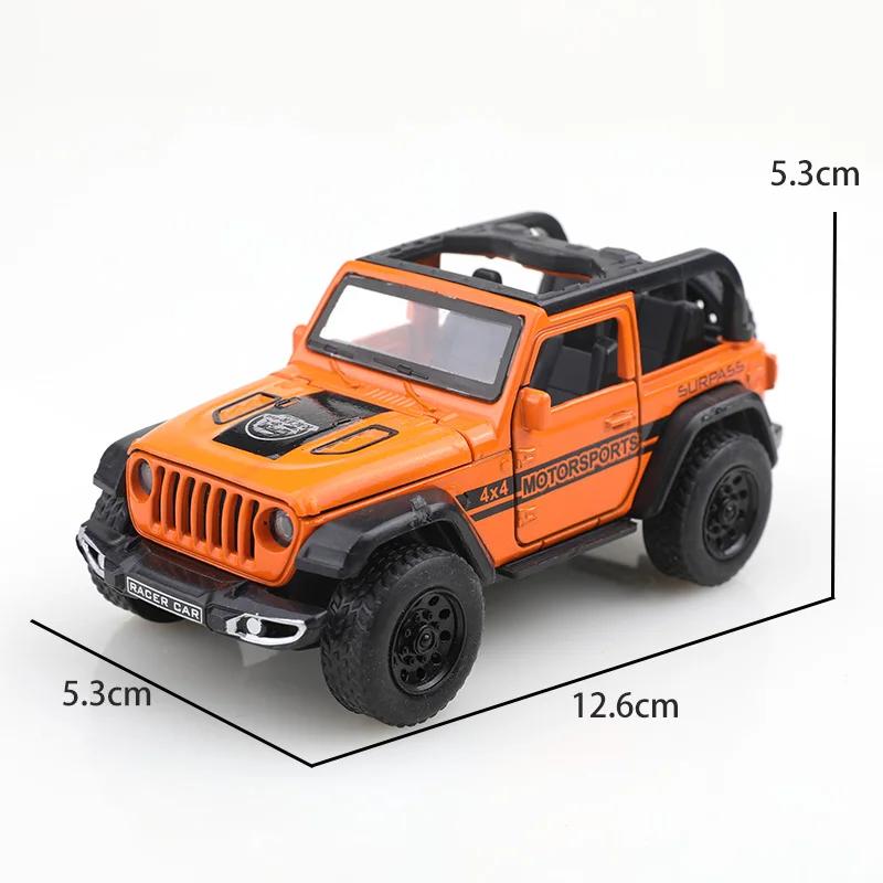 (Bagged) 1/36 Scale Four-Door Jeep Wrangler-Style Off-Road Pullback Toy Car, Die-Cast Metal, Boy's Toy, Powerful Pullback.