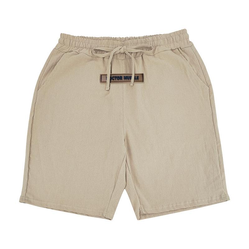 Hip-Hop Summer Men's Lightweight Linen Breathable Beach Sports Casual Loose Cropped Pants