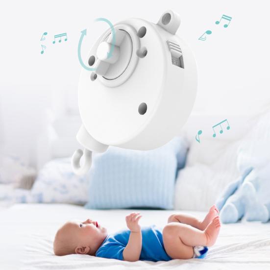 Baby Crib Bed Hanging Bell Wind-up Rotating Music Box Kids Develop Toy Gift