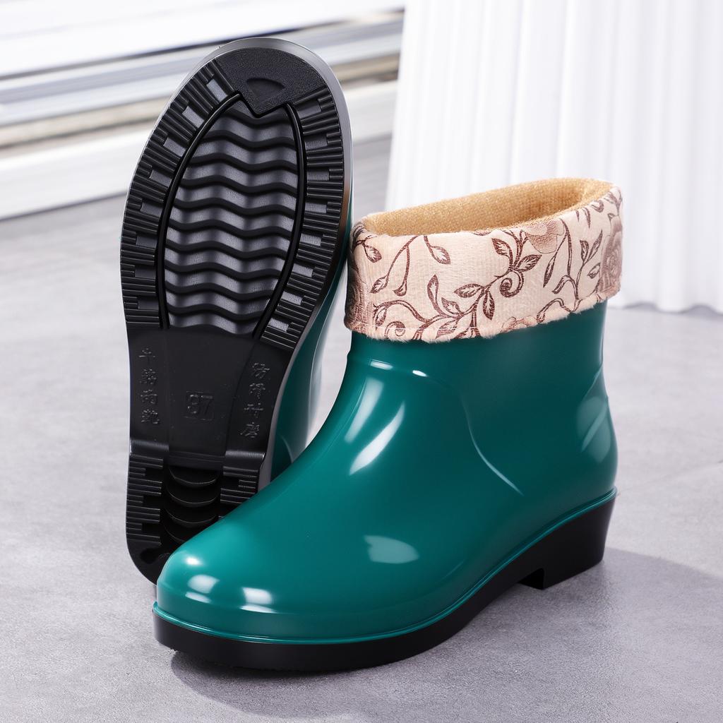 Four Seasons Short Rain Boots Women's Non-slip, Rubber Shoes Low Rain Shoes Women's