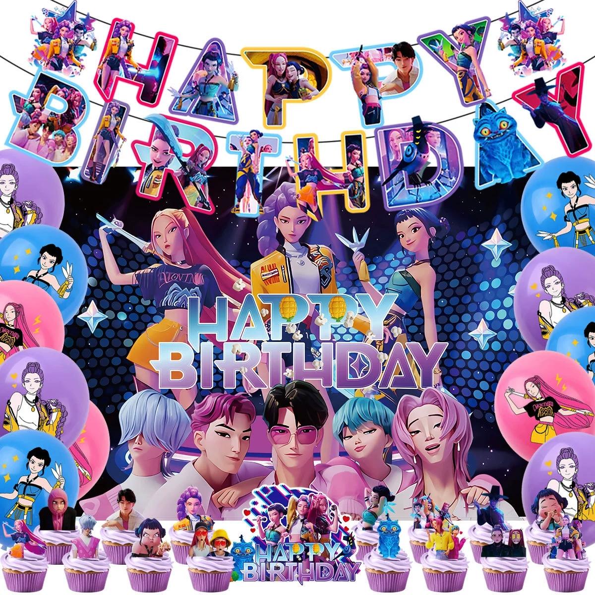 

Latest KPo Witch Hunt Theme Birth Date Celebration Banner Balloon Rumi Mira Zoey Birth Date Balloon Cake Background Celebration Decoration Toy