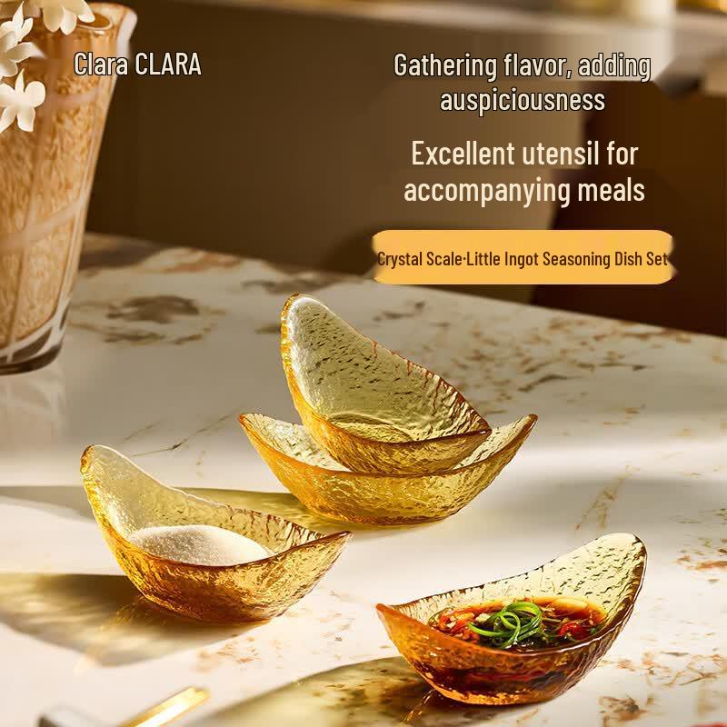 Clara Crystal Scale Glass Dipping Dish Set (4-Piece)