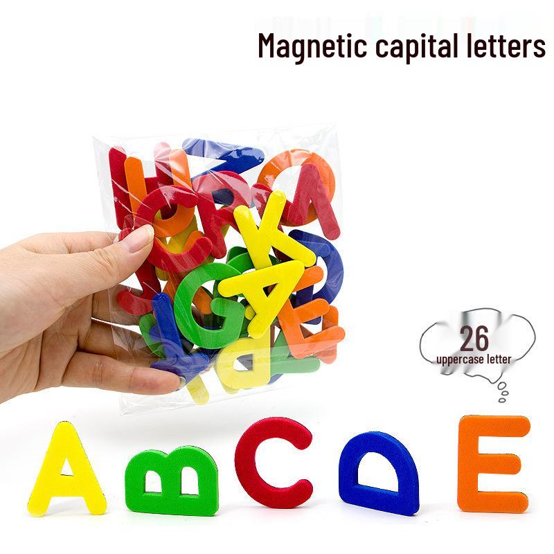 Colorful Magnetic EVA Letters & Numbers: Educational Whiteboard Stickers for Kids.