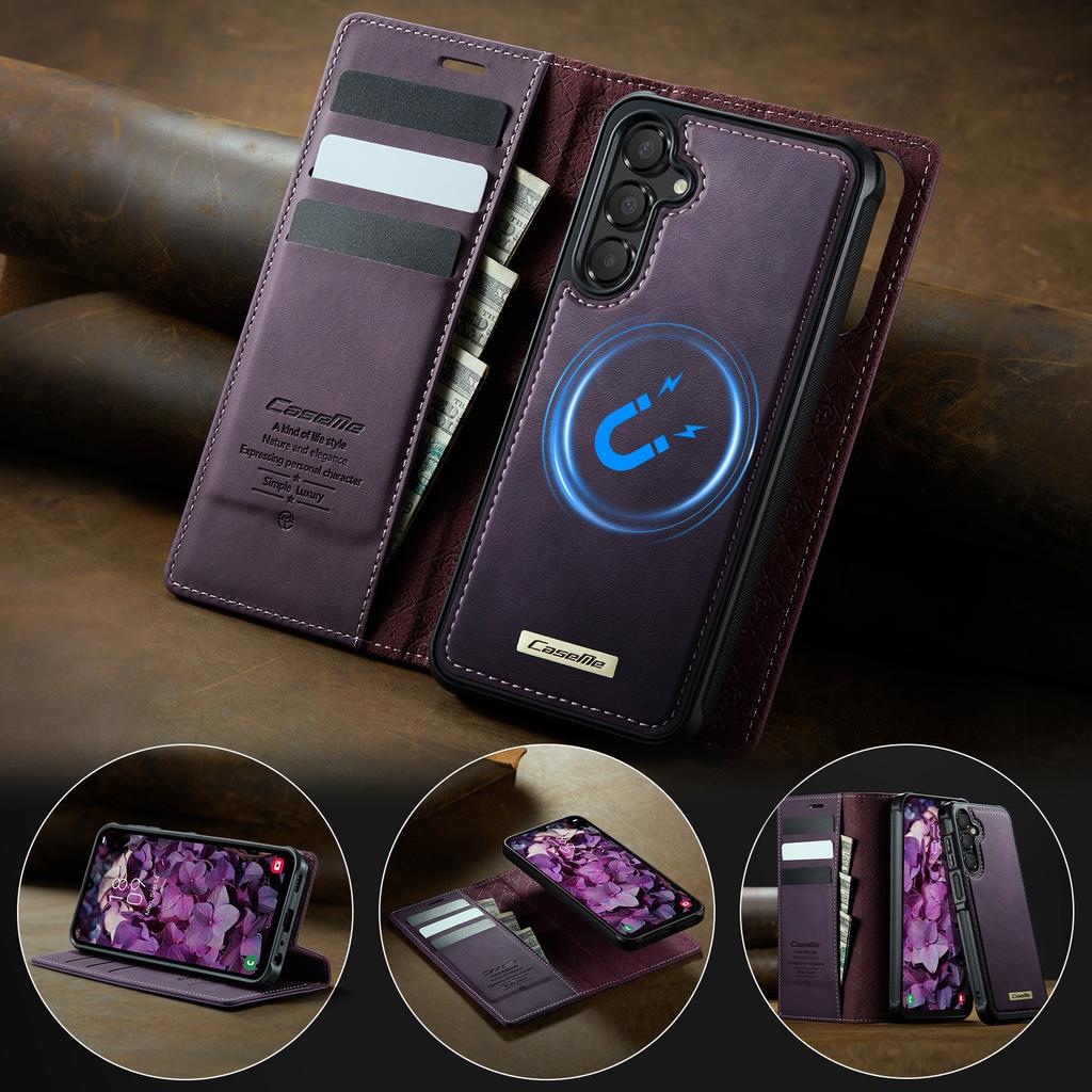 For Samsung Galaxy A15 5G/Galaxy A15 4G Magnetic Case RFID Blocking Detachable Wallet Leather Phone Cover