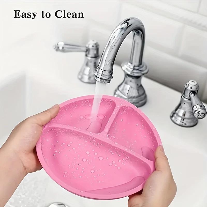 Baby Silicone Dining Plate Kids Feeding Plate Sucker Bowl Owl Shape Children Dishes Feeding Toddler Training Tableware BPA Free