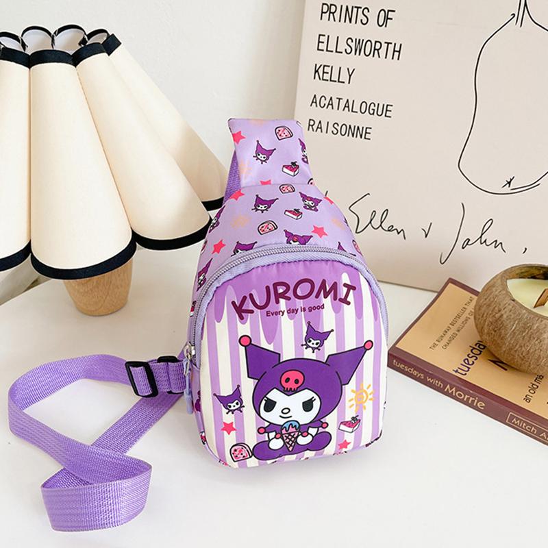 

Детский дорожный рюкзак через плечо Sanrio Bag Cinnamoroll Bag Cartoon Shoulder Handbag Kuromi Kawaii Hello Kitty Chest Bags Girl Gift