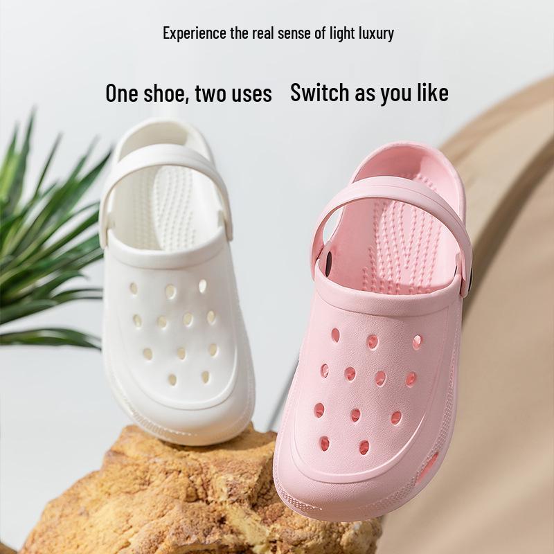 Women's Thick-Soled Non-Slip Clog Slippers - Closed-Toe Summer Outdoor Footwear