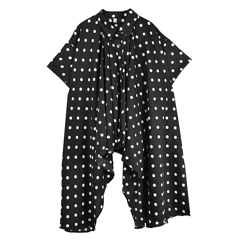 

XITAO Asymmetric Single Breasted Short Sleeve Shirt GYX1635 One Size белый