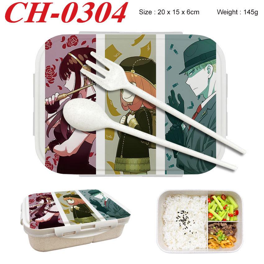 Anime Cartoon Spy X Family Printed Wheat Straw Lunch Box