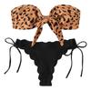 2024 Leopard Print Lace-Up Bikini: Women's European & American Style