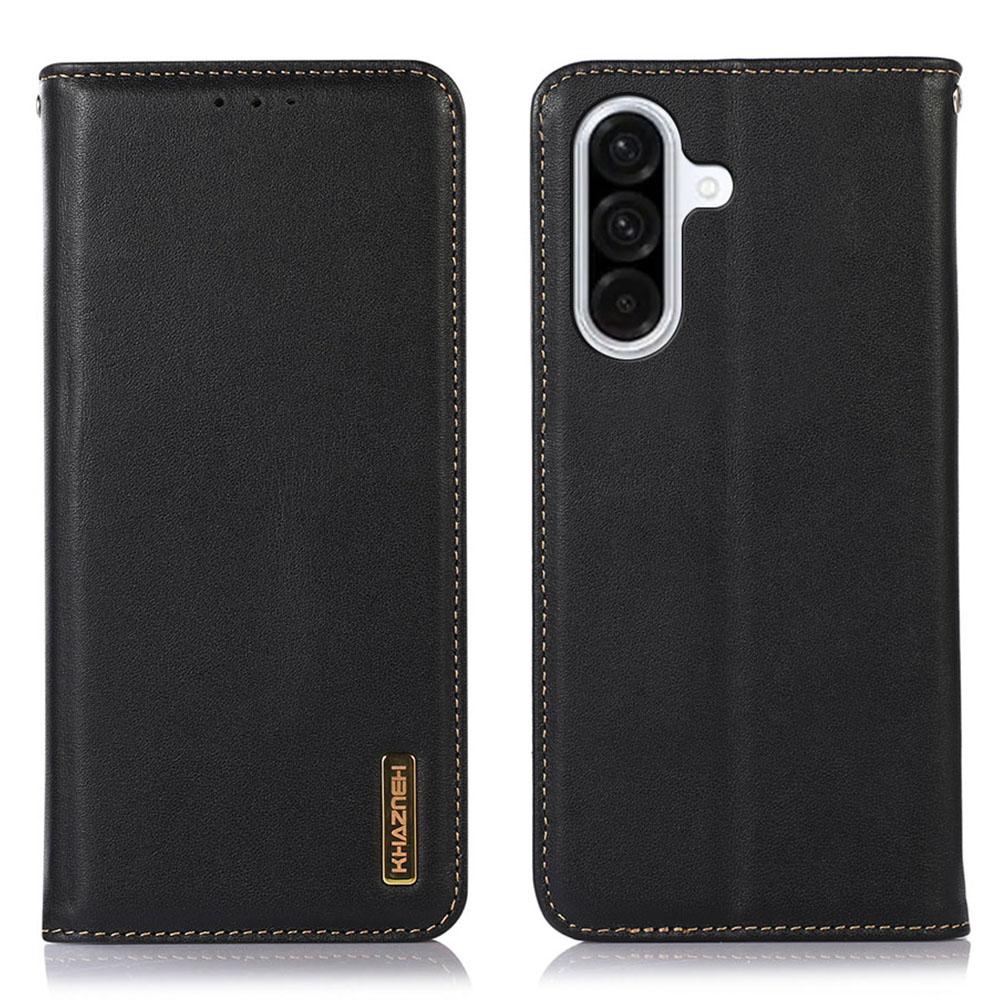 KHAZNEH For Samsung Galaxy A17 Case Wallet Genuine Cow Leather Phone Cover Nappa Texture
