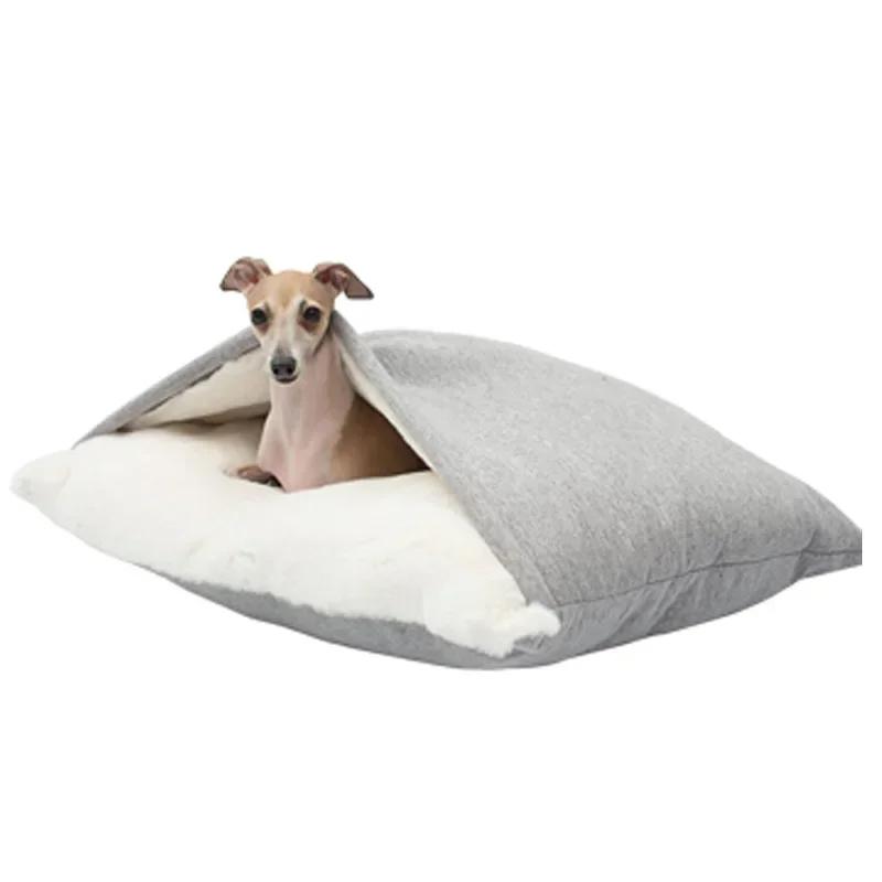 Waschbares Winter Haustierbett Warm Hunde Zwinger Abnehmbar Bissfest Welpen Sofa Kissen Plüsch Katzenmatte für Großes Haustier Schlafsack