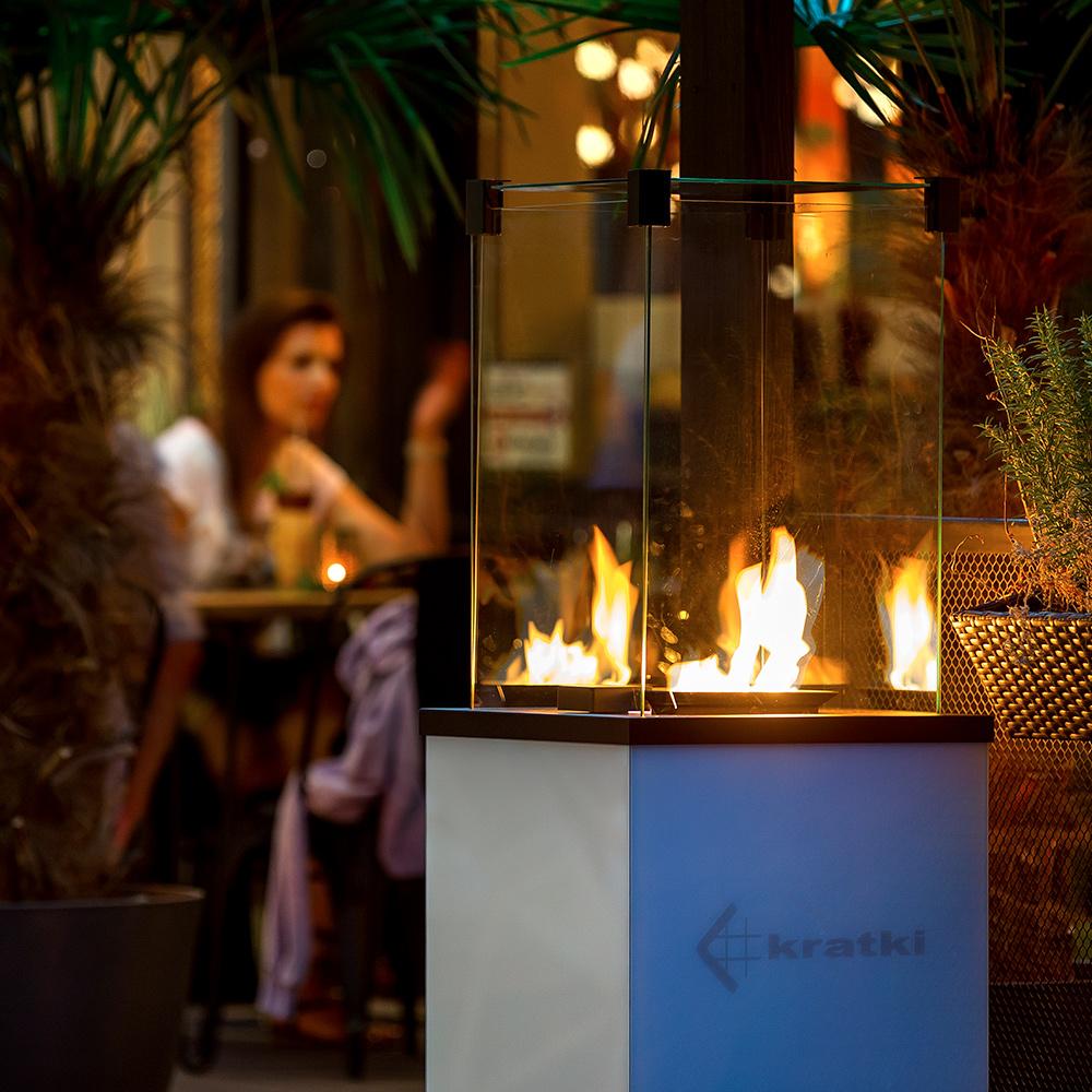 Patio Gas Heater Glass Panel White Automatic 8,2 kW